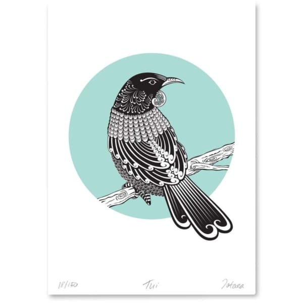 Tui Limited Edition Art Print - A4 (Teal)