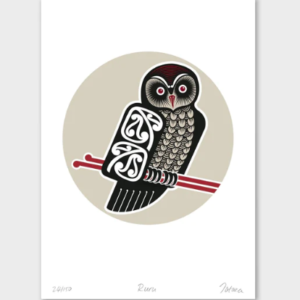 Ruru Limited Edition Art Print - A4 (Red and Black)