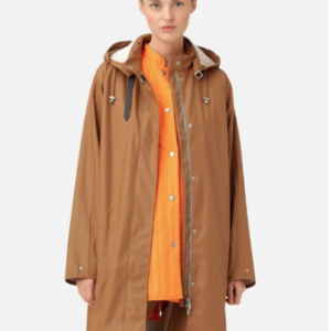 Light Detachable Hood Coat Rain 71- Golden Brown