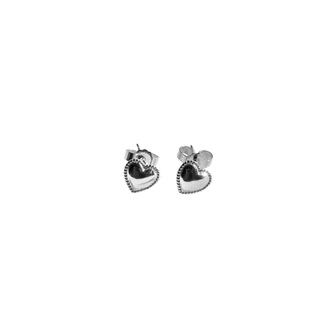 The Heart Series Petite Puffed Heart Stud Earrings
