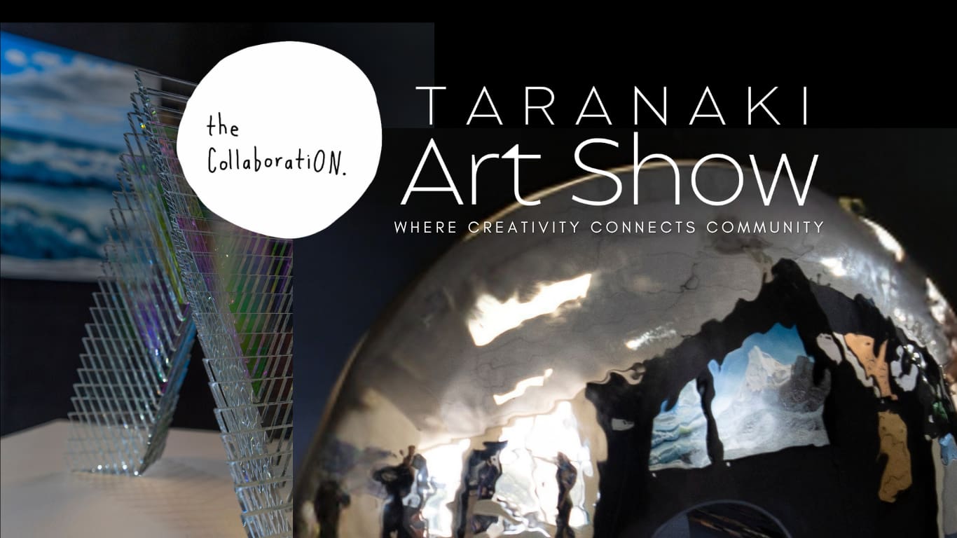 Visitors browsing contemporary Aotearoa art at the boutique Taranaki Art Show 2026 in New Plymouth